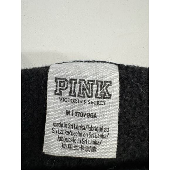 PINK Victorias Secret Black White Everyday Lounge Off The Shoulder Sweater Sz M - Picture 2 of 5